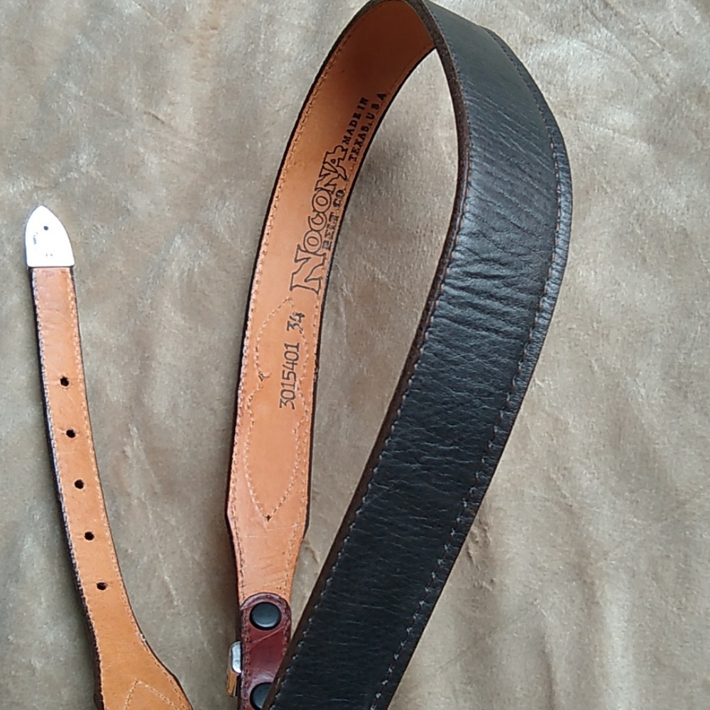 Nocona Leather Belt size 34 - Picture 4 of 8